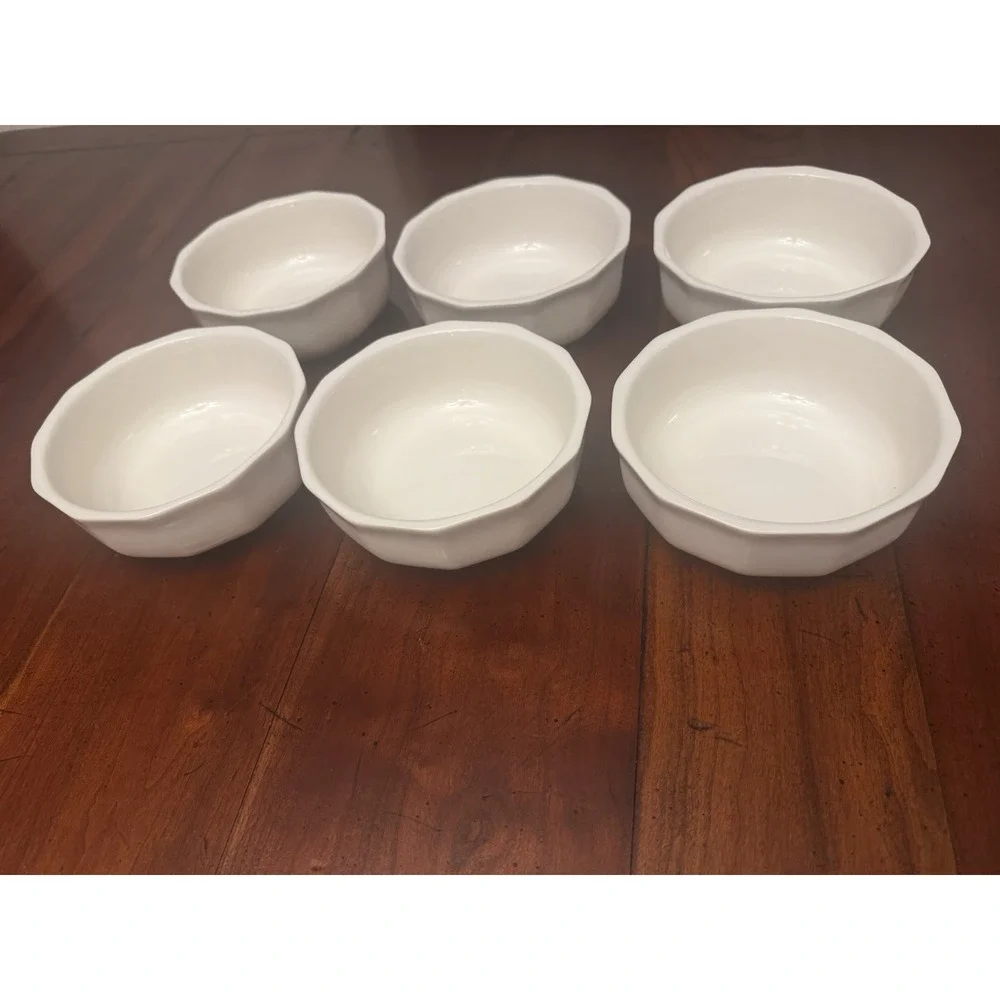 Set Of 6 Vintage Original Heritage White Pfalzgraff Soup Cereal Bowl 5 5/8